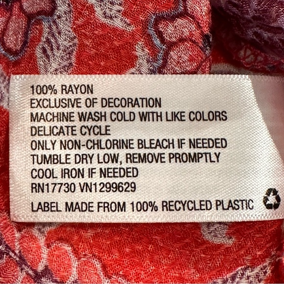 Knox Rose Womens Floral Flutter Sleeve Blouse Top Size S Vibrant Colorful Beach - Picture 4 of 8